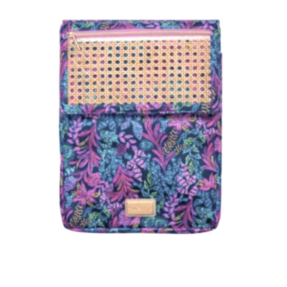 Lilly Pulitzer Floral and Tan Woven Laptop Case